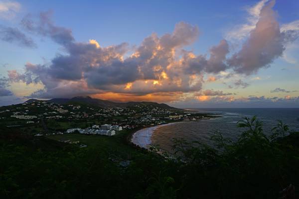 Sunrise glory over Frigate Bay, St Kitts
