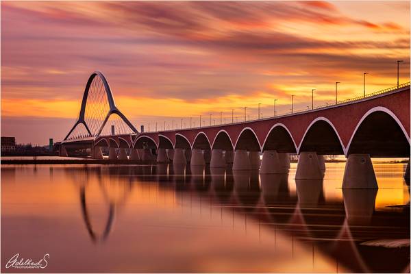 Sunset at the bridge, Nijmegen (explored)