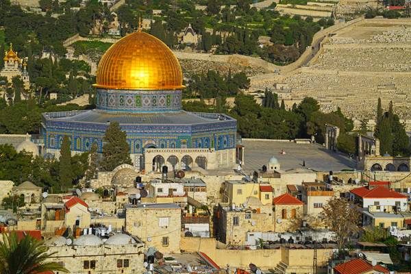 Fabulous view of the Golden Dome of Jerusalem, Israel