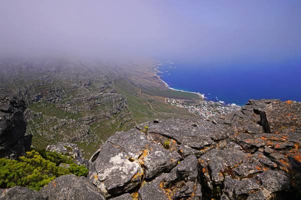 Atlantic coastline from Table Mountain, Cape Town