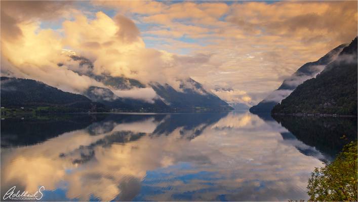 Morning on the Hardangerfjord, Norway