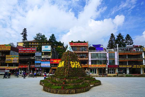 Sapa town in north Vietnamese mountains