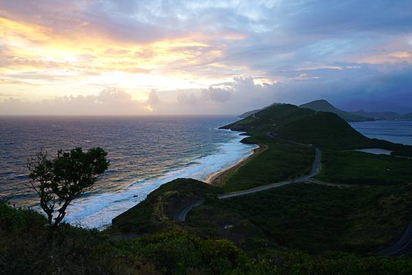 Meeting sunrise on the Timothy Hill, St Kitts