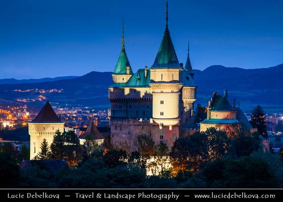 Slovakia - Bojnice Castle - Bojnický zámok - Fairy-tale castle - Dusk - Twilight - Blue Hour