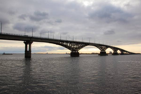 Crossing Volga river in Saratov