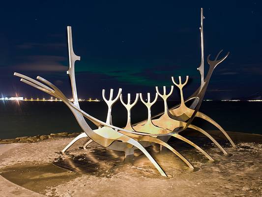 Viking Long Boat.  Reykjavic, Iceland