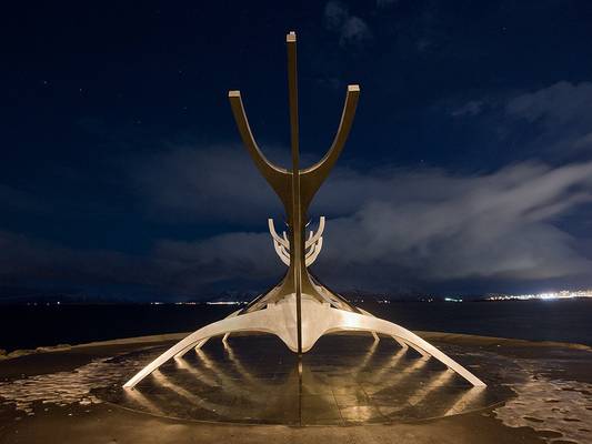 Viking long boat. Reykjavic, Iceland