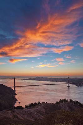 Fiery Sunrise over the Golden Gate