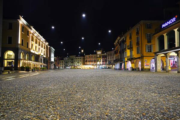 Locarno by night. Piazza Grande