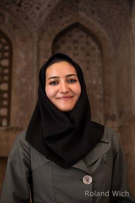Isfahan - Girl at Ali-Qapu Palace