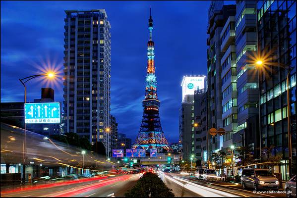 Tokyo Tower With Traffic