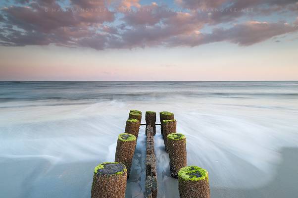 Graceful Defense - Folly Beach Groin at Sunset