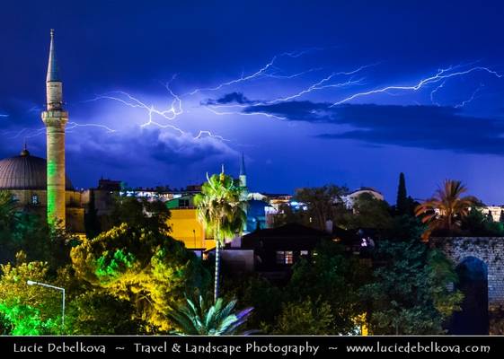 Turkey - Antalya - Thunderstorm over Kaleiçi - Antalya's old town
