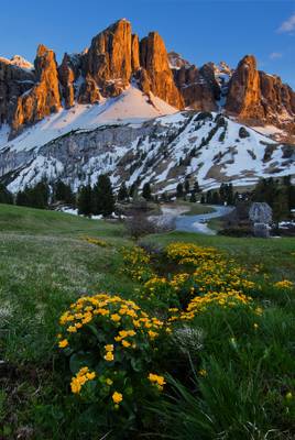 Sunset at Passo Gardena