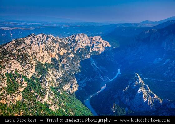 France - Gorges du Verdon - Grand Canyon du Verdon - Verdon Gorge - One of Europe's most beautiful river canyons with turquoise-green water