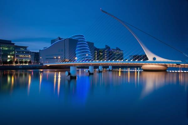 Samuel Beckett Bridge & Convention Centre Blue Hour