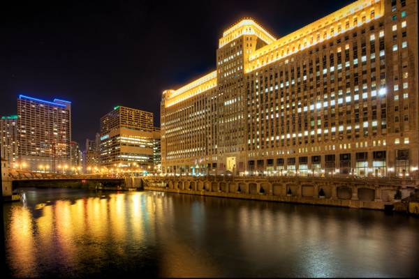 Merchandise Mart at Night