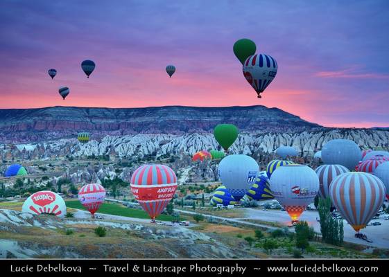 Turkey - Anatolia - Cappadocia - Hot air balloons at sunrise