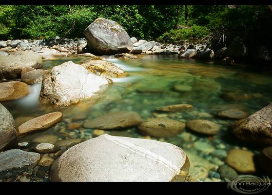 Cooling off at Lynn Headwaters in North Vancouver, BC, Canada
