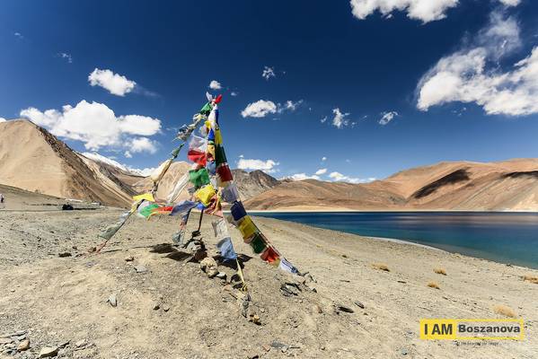 Tibetan Flag Pangong Lake