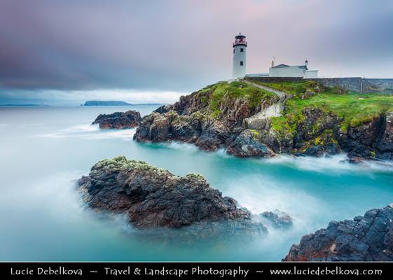 Ireland - Donegal County - Fanad Head Lighthouse on Dramatic Coastline of Atlantic Ocean