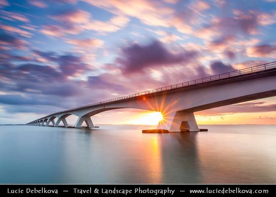 Netherlands - Zeeland Province - Zeelandbrug - Zeeland Bridge during Sunrise