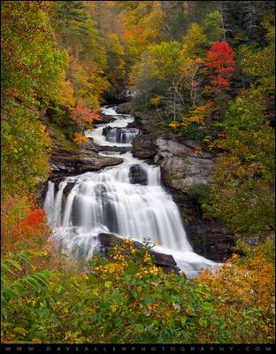 North Carolina Waterfalls Cullasaja Falls in Autumn