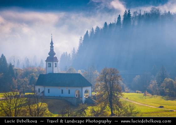 Slovenia - Julian Alps - Triglavski NP - Church near Bohinj Lake