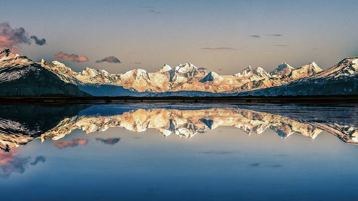 Andes reflected in lake