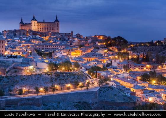Spain - Toledo - Imperial City at Dusk - Twilight - Blue Hour - Night