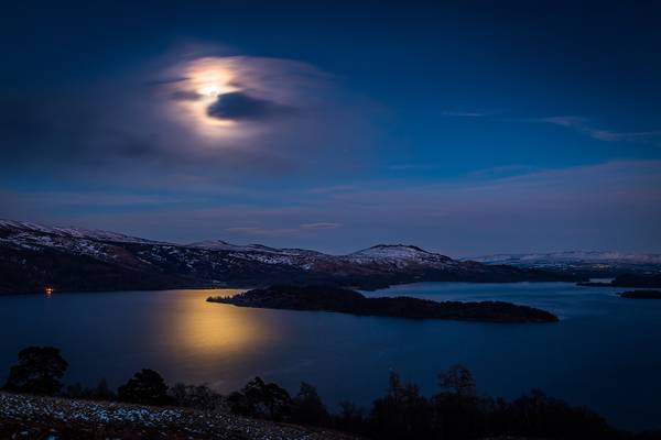 Moon over Loch Lomond