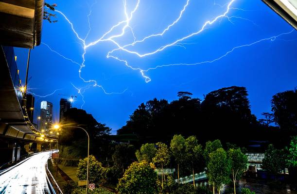Lightning above Singapore