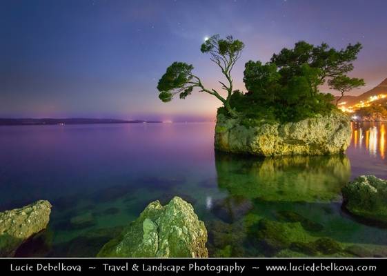 Croatia - Adriatic Coast - Brela Island at Night