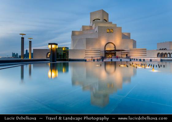 Qatar - Doha - Museum of Islamic Arts - MIA - Dusk - Twilight - Blue Hour - Night