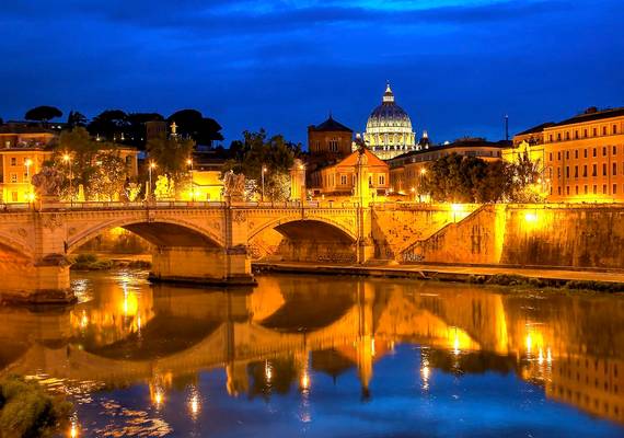 St. Peter's Basilica & Tiber Reflections
