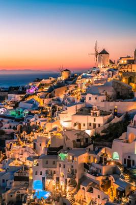 Oia at blue hour