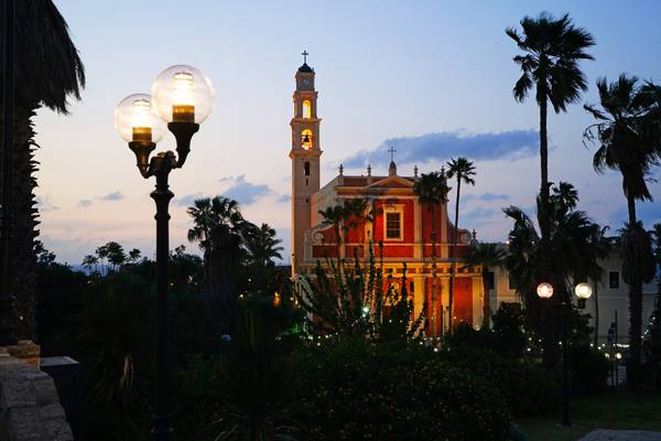 St Peter's church at the golden hour, Jaffa, Israel