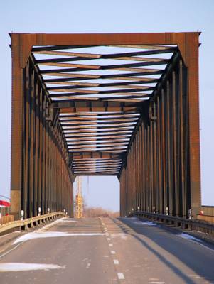 Die Brücke von Wesel (1950-2009) kurz nach der Stillegung