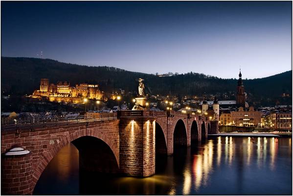 Night sets in over Heidelberg