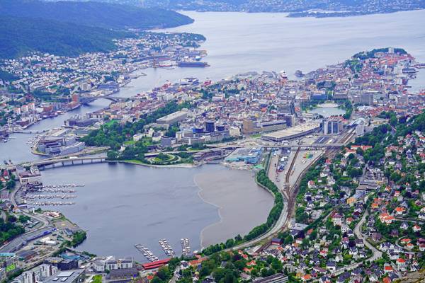 Bergen panorama from Ulriken viewpoint, Norway