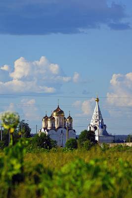 Monastery view across the field, Mozhaysk, Russia