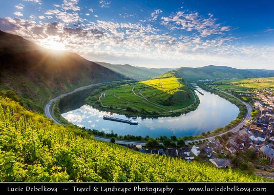 Germany - Bremm - Famous River Bend at Mosel at Sunrise