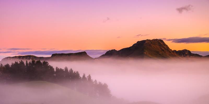 Early morning mist and Te Mata Peak