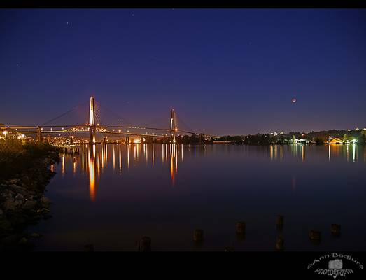 Blood Moon above New Westminster near Vancouver, BC, Canada
