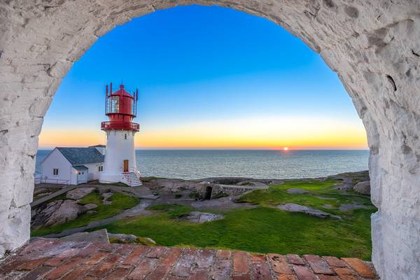 Lindesnes lighthouse sunset