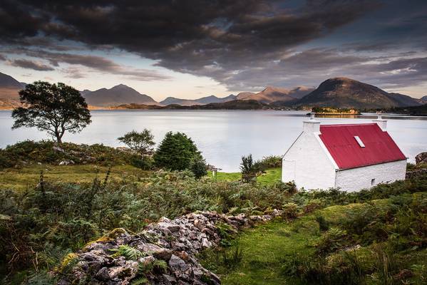 Red-roofed Cottage on Loch Shieldaig