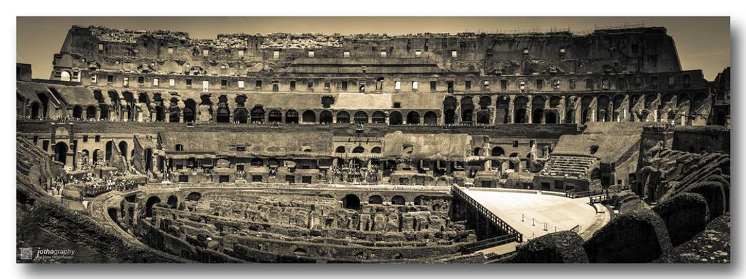 Colosseum Rome Panorama sepia