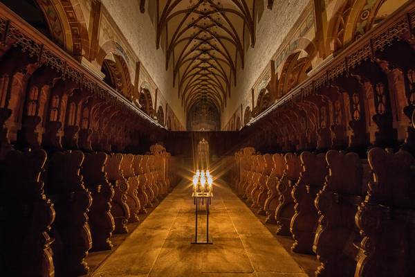 Candlelight in Medieval Monastery Vaults