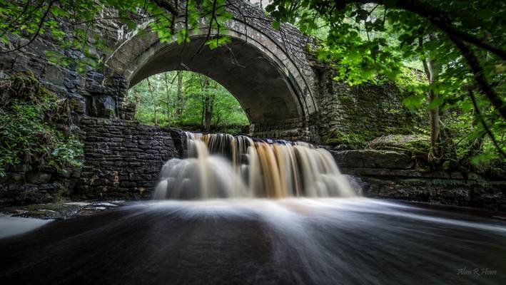 The bottom of summerhill force waterfalls