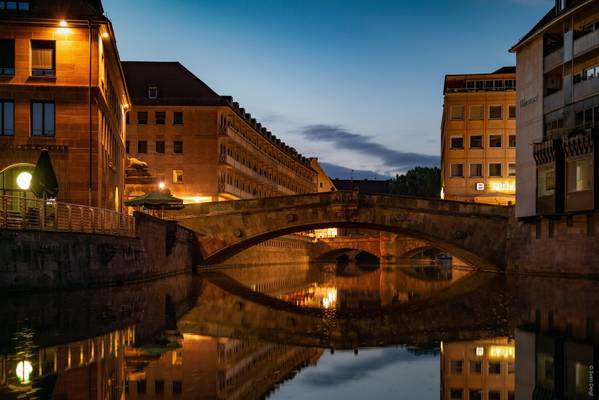 Blick auf die Fleischbrücke [Museumsbrücke im Hintergrund - Nürnberg]